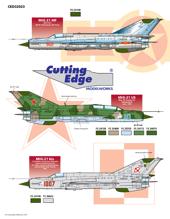 CED32023 LAST 12 SETS! MiG-21 Fishbeds Nr. 2 - Fine Art of Decals