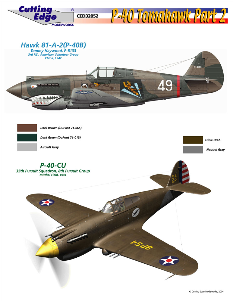 CED32052 P-40 Tomahawks Nr. 2 - Fine Art of Decals