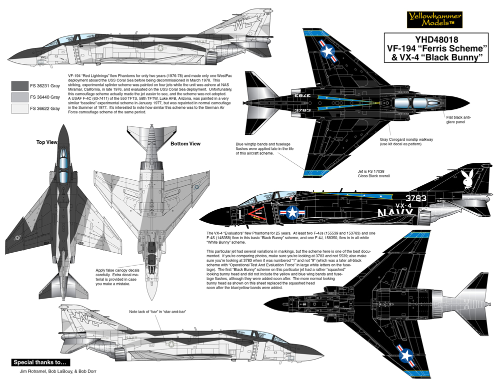 YHD48018 Ferris & Bunny F-4Js. - Fine Art of Decals