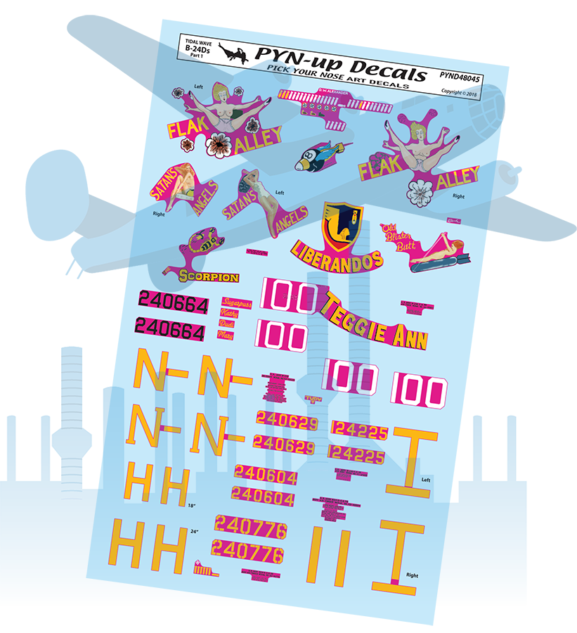 1/48 TIDAL WAVE First PYN-Up Decal Sets SHIPPING NOW! - Fine Art Of Decals